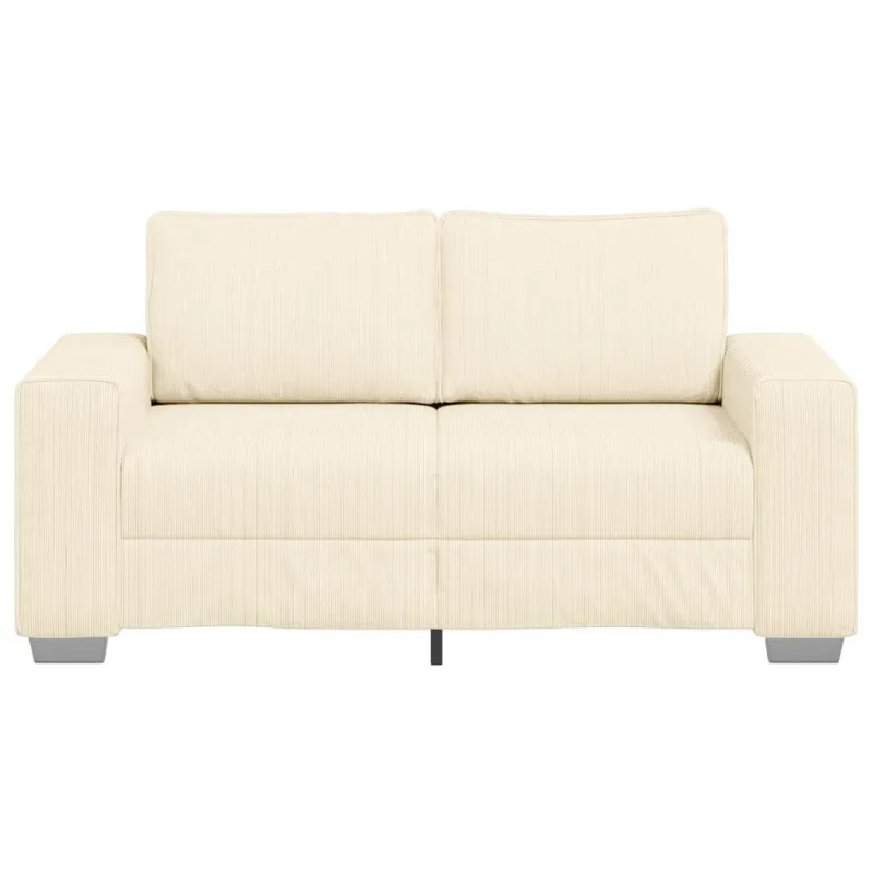 Dvivietė sofa, kreminės spalvos, 160x77x82 cm, velvetas, audinys