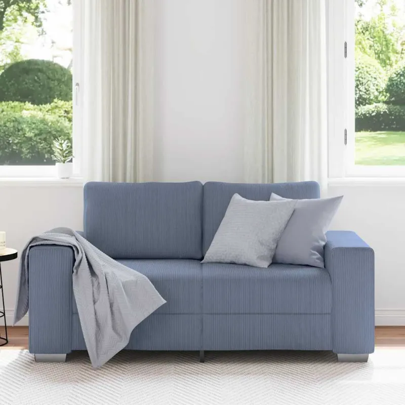 Dvivietė sofa, mėlyna, 160x77x82 cm, velvetas, audinys