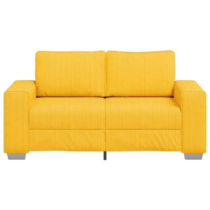 Dvivietė sofa, šviesiai geltona, 160x77x82 cm, velvetas, audinys