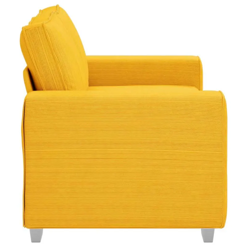 Dvivietė sofa, šviesiai geltona, 160x77x82 cm, velvetas, audinys