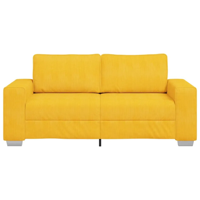 Dvivietė sofa, šviesiai geltona, 180x77x82 cm, velvetas, audinys