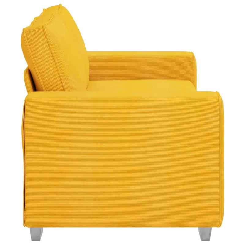 Dvivietė sofa, šviesiai geltona, 180x77x82 cm, velvetas, audinys