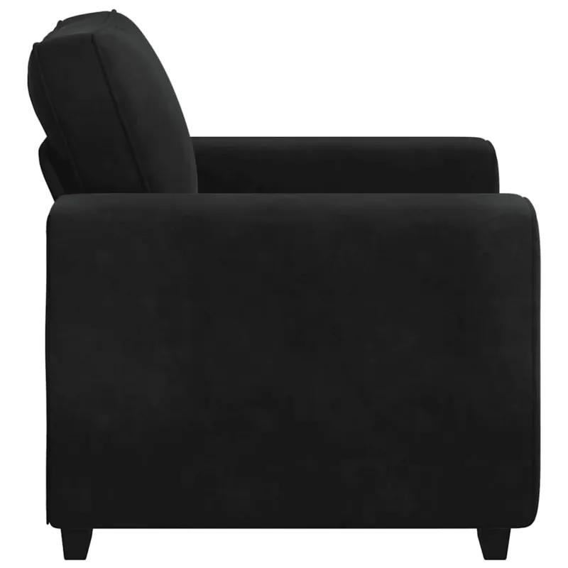 Sofa-kėdė, juoda, 100x77x82 cm, aksomas
