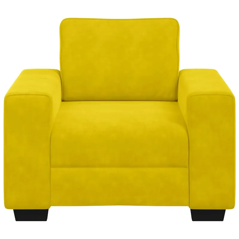 Sofa-kėdė, geltona, 100x77x82 cm, aksomas