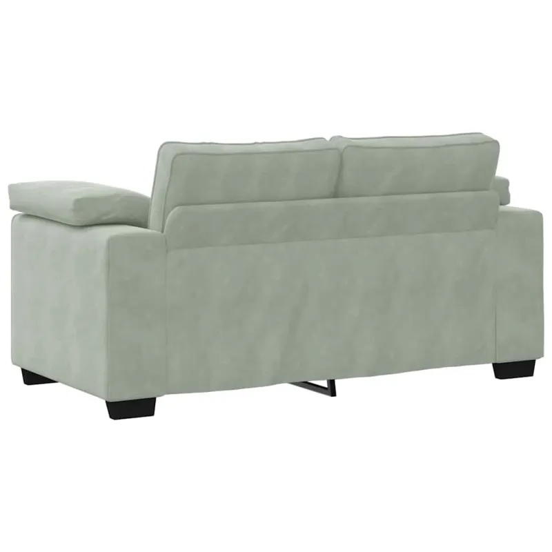 Dvivietė sofa, šviesiai pilka, 160x77x82 cm, aksomas
