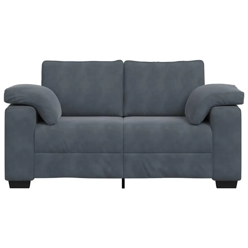 Dvivietė sofa, tamsiai pilka, 160x77x82 cm, aksomas