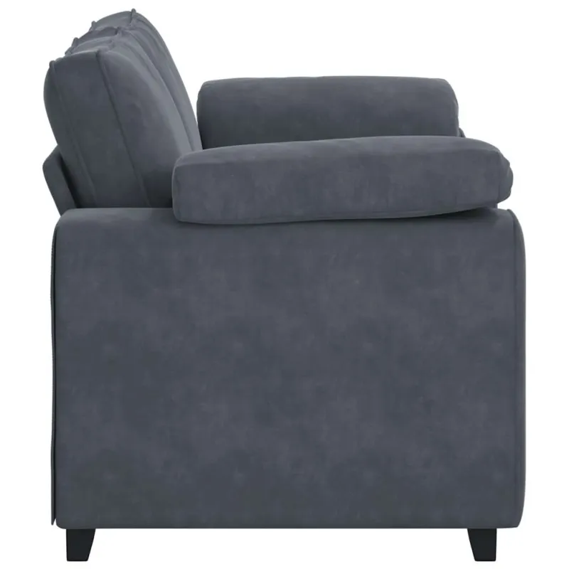 Dvivietė sofa, tamsiai pilka, 160x77x82 cm, aksomas