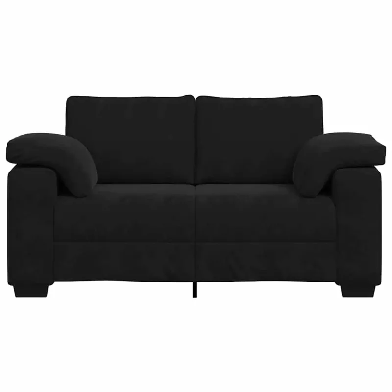 Dvivietė sofa, juoda, 160x77x82 cm, aksominė