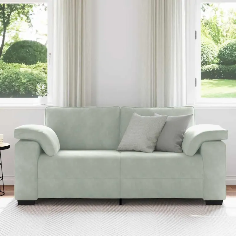 Dvivietė sofa, šviesiai pilka, 180x77x82 cm, aksomas