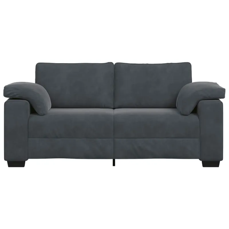 Dvivietė sofa, tamsiai pilka, 180x77x82 cm, aksomas