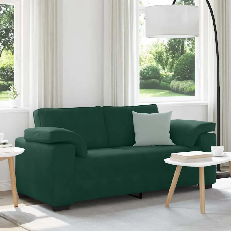 Dvivietė sofa, tamsiai žalia, 180x77x82 cm, aksomas