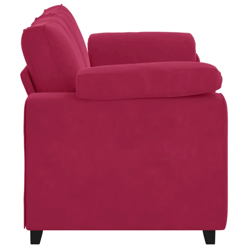 Dvivietė sofa, vyno raudonumo, 180x77x82 cm, aksominė