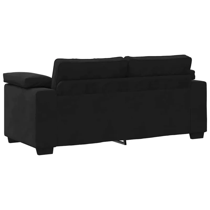 Dvivietė sofa, juoda, 180x77x82 cm, aksominė