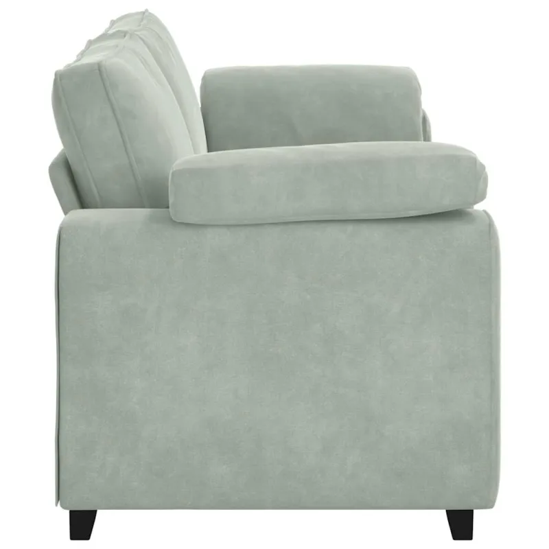Trivietė sofa, šviesiai pilka, 220x77x82 cm, aksomas