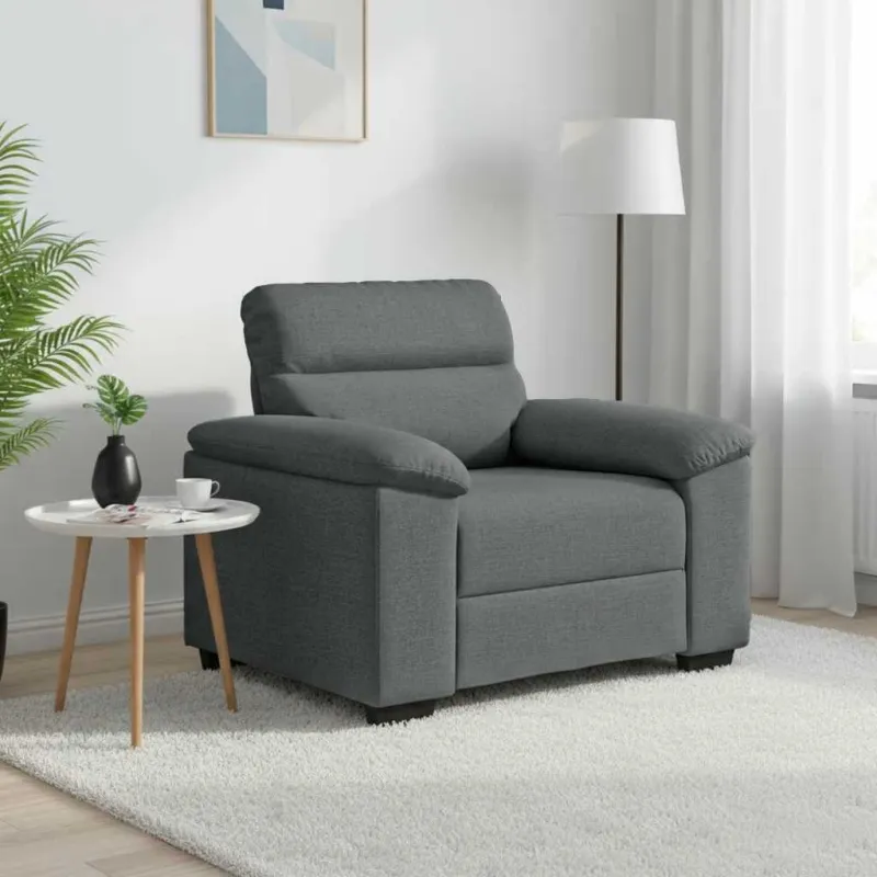 Sofa-kėdė, tamsiai pilka, 100x81x84 cm, audinys