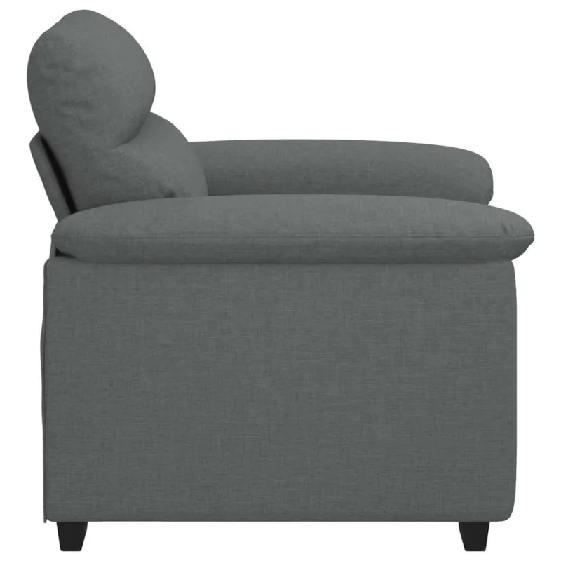 Sofa-kėdė, tamsiai pilka, 100x81x84 cm, audinys