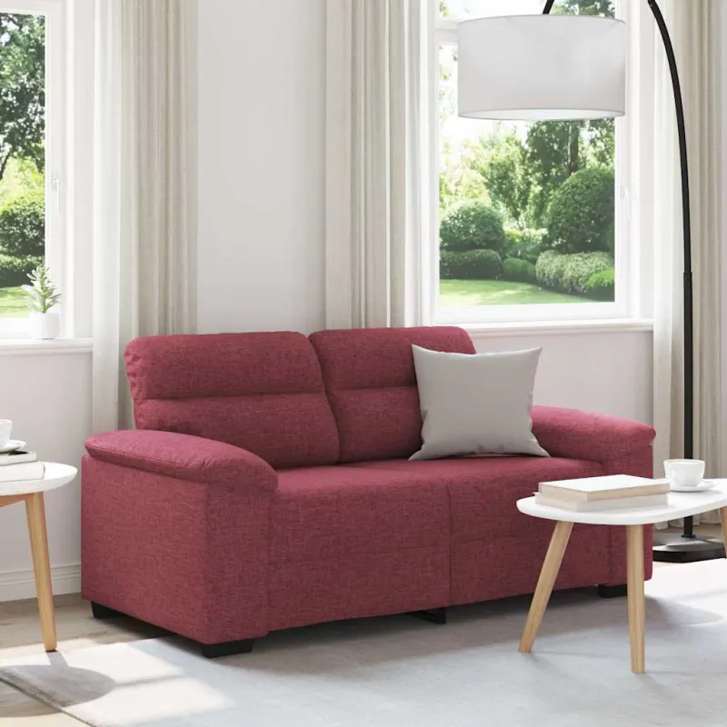 Dvivietė sofa, vyno raudonumo, 160x81x84 cm, audinys