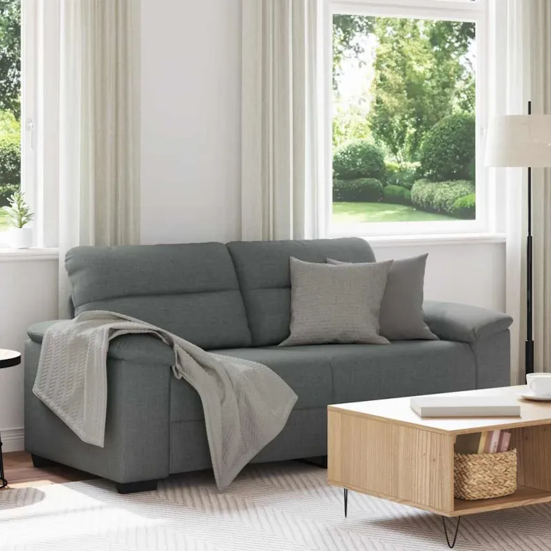 Dvivietė sofa, tamsiai pilka, 180x81x84 cm, audinys