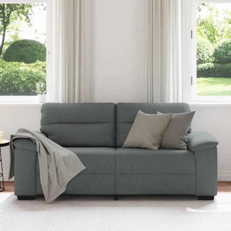 Dvivietė sofa, tamsiai pilka, 180x81x84 cm, audinys