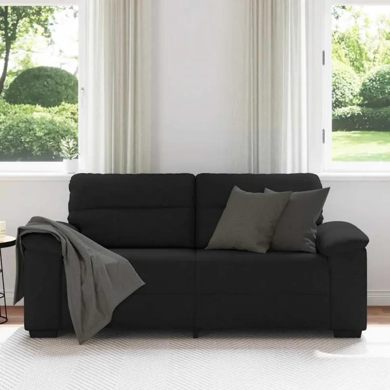 Dvivietė sofa, juoda, 180x81x84 cm, audinys