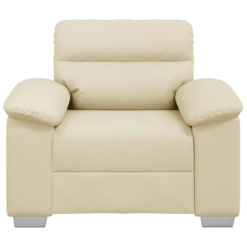 Sofa-kėdė, kreminės spalvos, 100x81x84 cm, dirbtinė oda