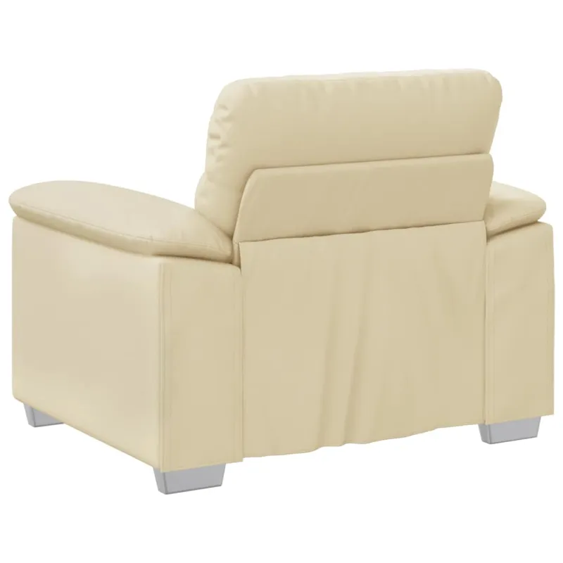Sofa-kėdė, kreminės spalvos, 100x81x84 cm, dirbtinė oda