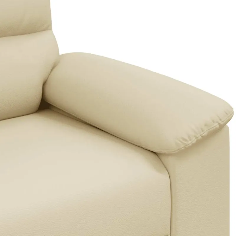 Sofa-kėdė, kreminės spalvos, 100x81x84 cm, dirbtinė oda