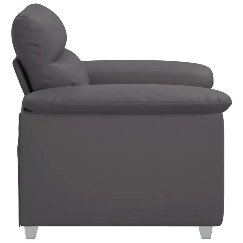 Sofa-kėdė, pilka, 100x81x84 cm, dirbtinė oda