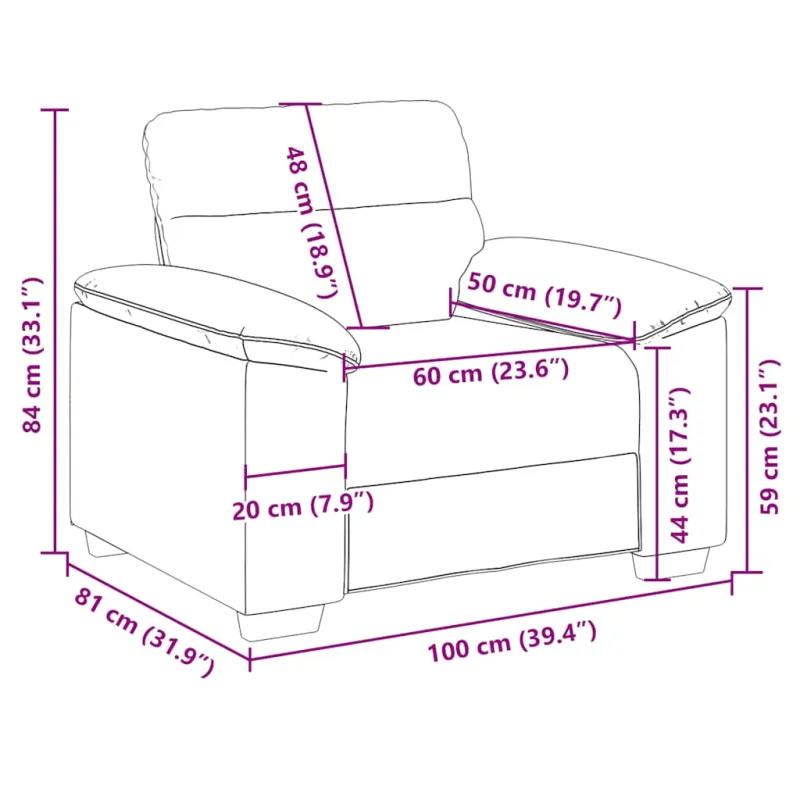 Sofa-kėdė, balta, 100x81x84 cm, dirbtinė oda