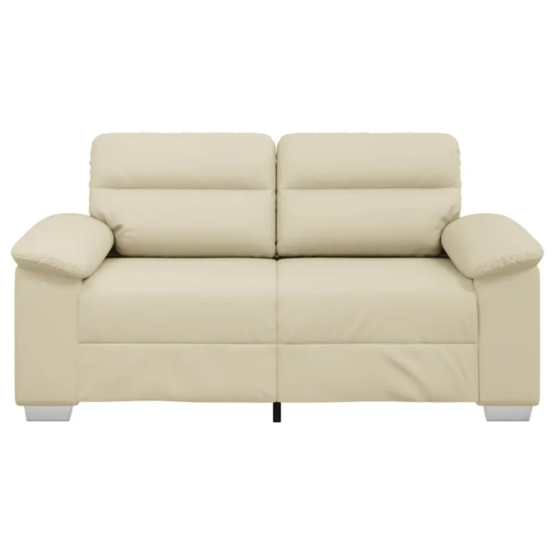 Dvivietė sofa, kreminės spalvos, 160x81x84 cm, dirbtinė oda
