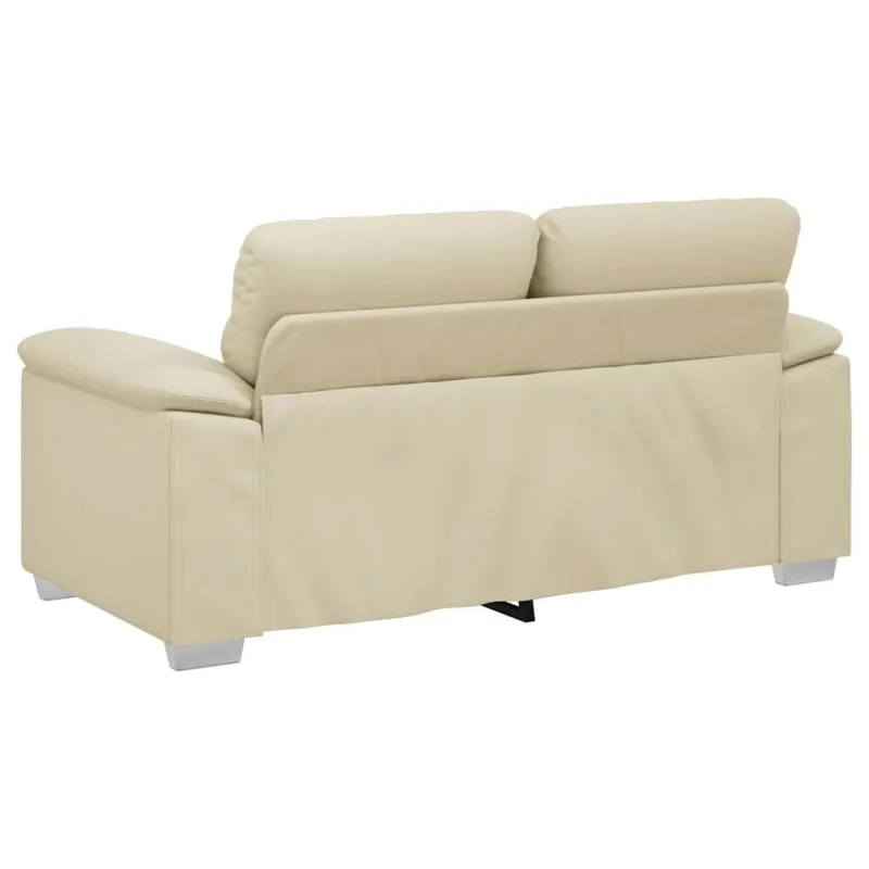 Dvivietė sofa, kreminės spalvos, 160x81x84 cm, dirbtinė oda
