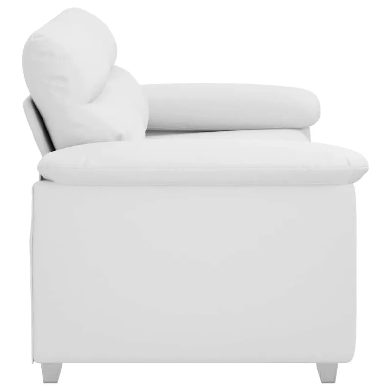 Dvivietė sofa, balta, 160x81x84 cm, dirbtinė oda
