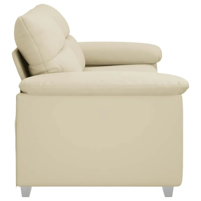 Dvivietė sofa, kreminės spalvos, 180x81x84 cm, dirbtinė oda