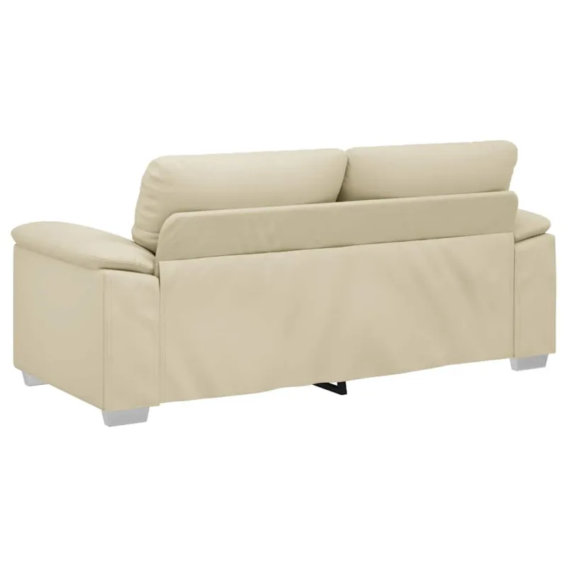 Dvivietė sofa, kreminės spalvos, 180x81x84 cm, dirbtinė oda