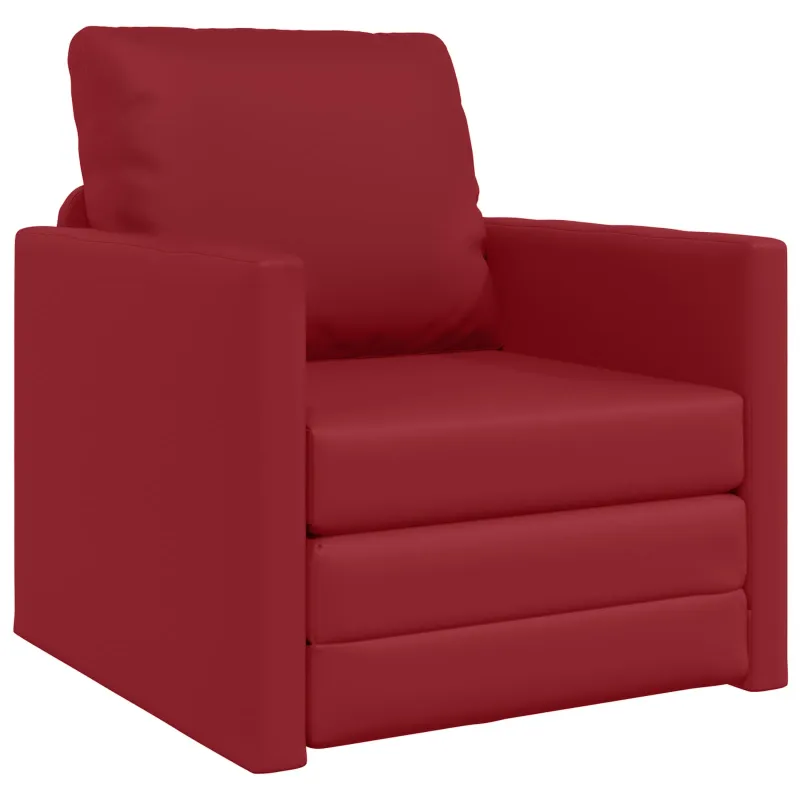 Sofa lova 60cm Vyno raudona Dirbtinė Oda