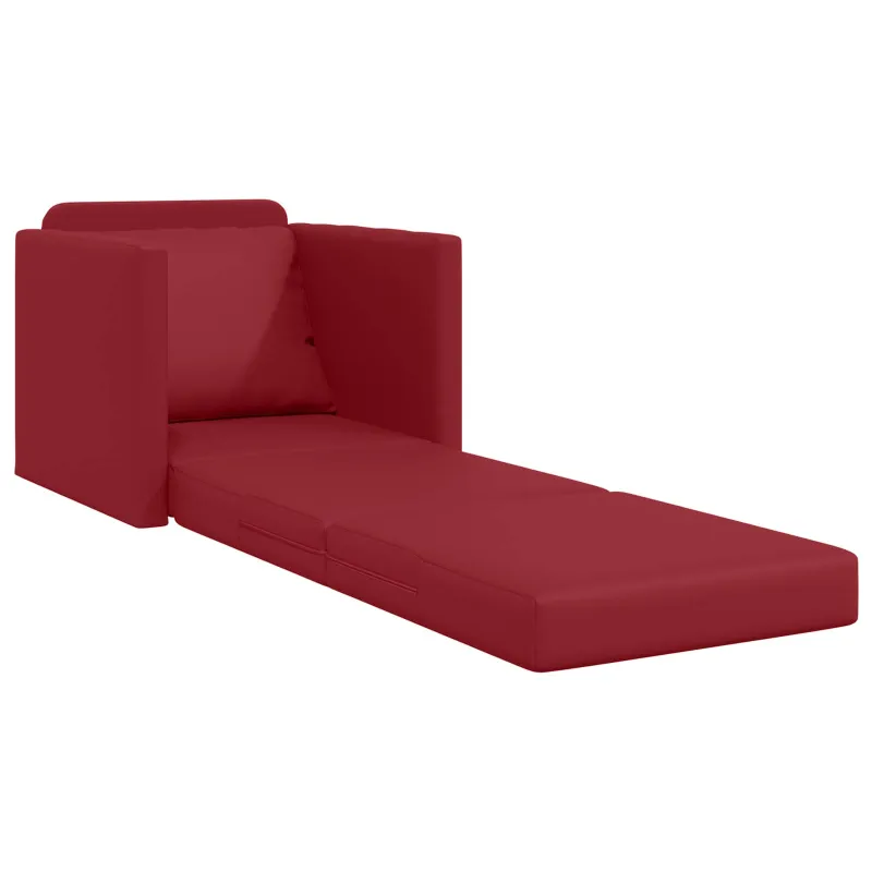 Sofa lova 60cm Vyno raudona Dirbtinė Oda
