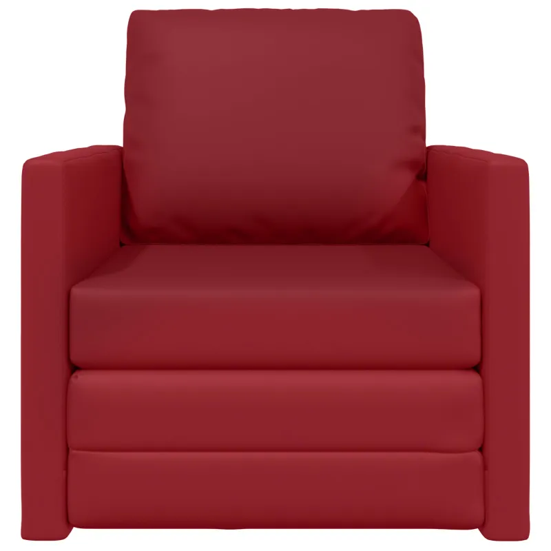 Sofa lova 60cm Vyno raudona Dirbtinė Oda