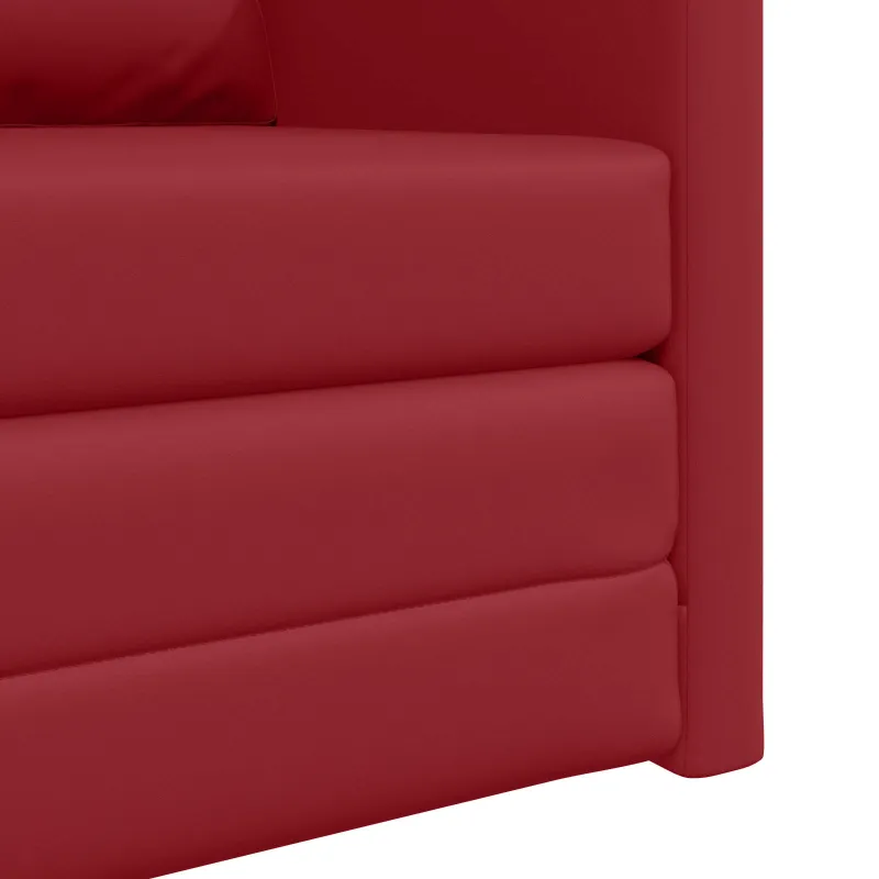 Sofa lova 60cm Vyno raudona Dirbtinė Oda