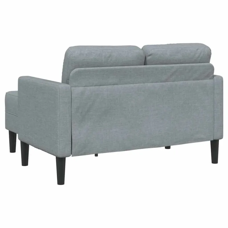 Dvivietė sofa su šezlongu, L formos, šviesiai pilka, 125 cm, audinys
