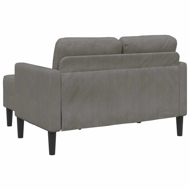 Dvivietė sofa su šezlongu, L formos, šviesiai pilka, 125 cm, linas
