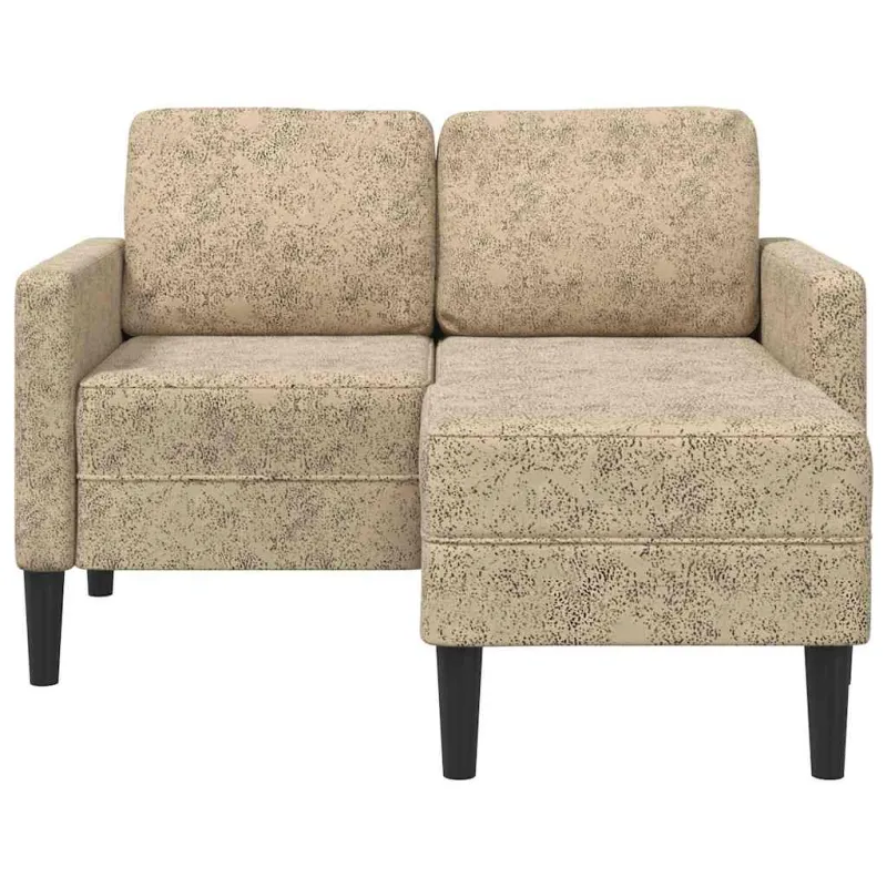 Dvivietė sofa su šezlongu, L formos, šviesiai pilka, 125 cm, dirbtinė oda