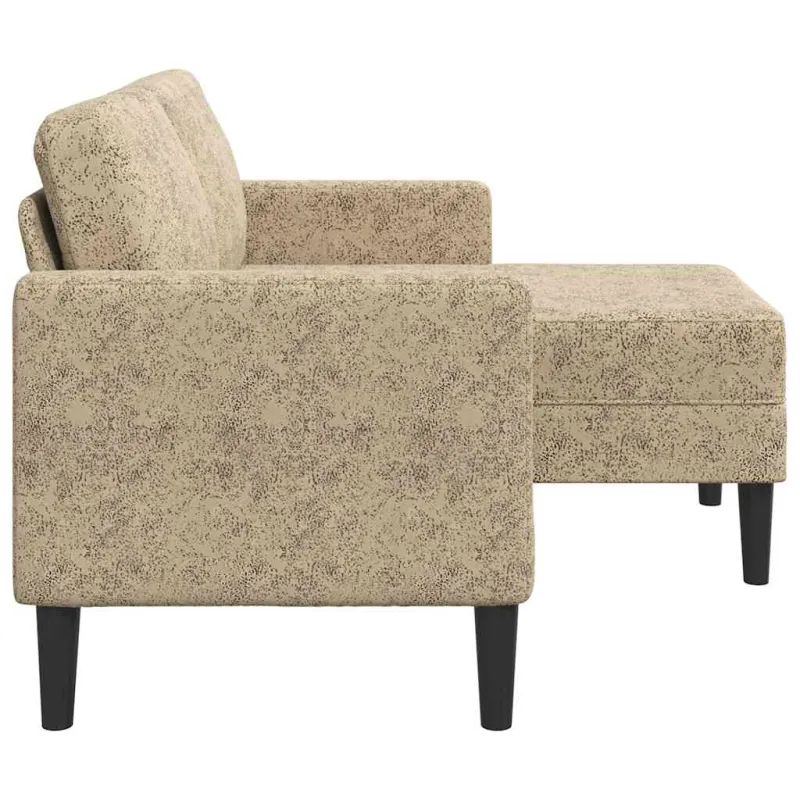 Dvivietė sofa su šezlongu, L formos, šviesiai pilka, 125 cm, dirbtinė oda