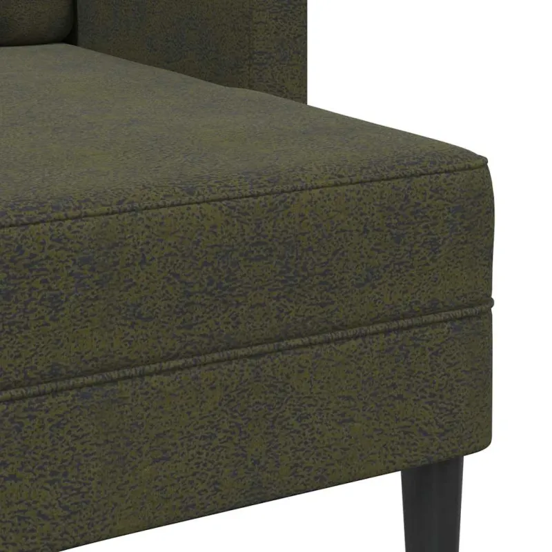 Dvivietė sofa su šezlongu, L formos, tamsiai žalia, 125 cm, dirbtinė oda