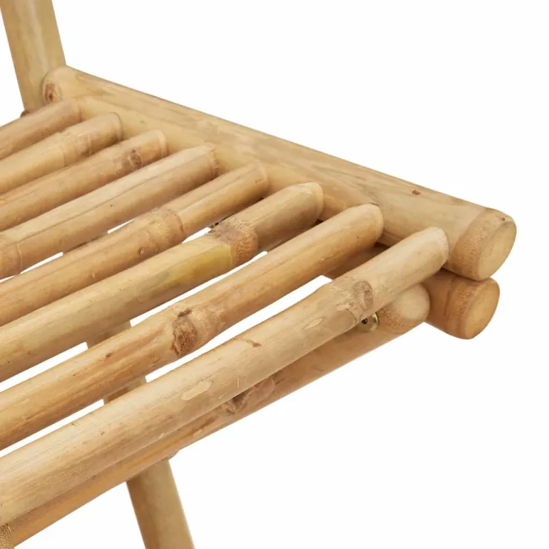 Lauko baro kėdės su pakojais, 2 vnt., sulankstomos, bambukas