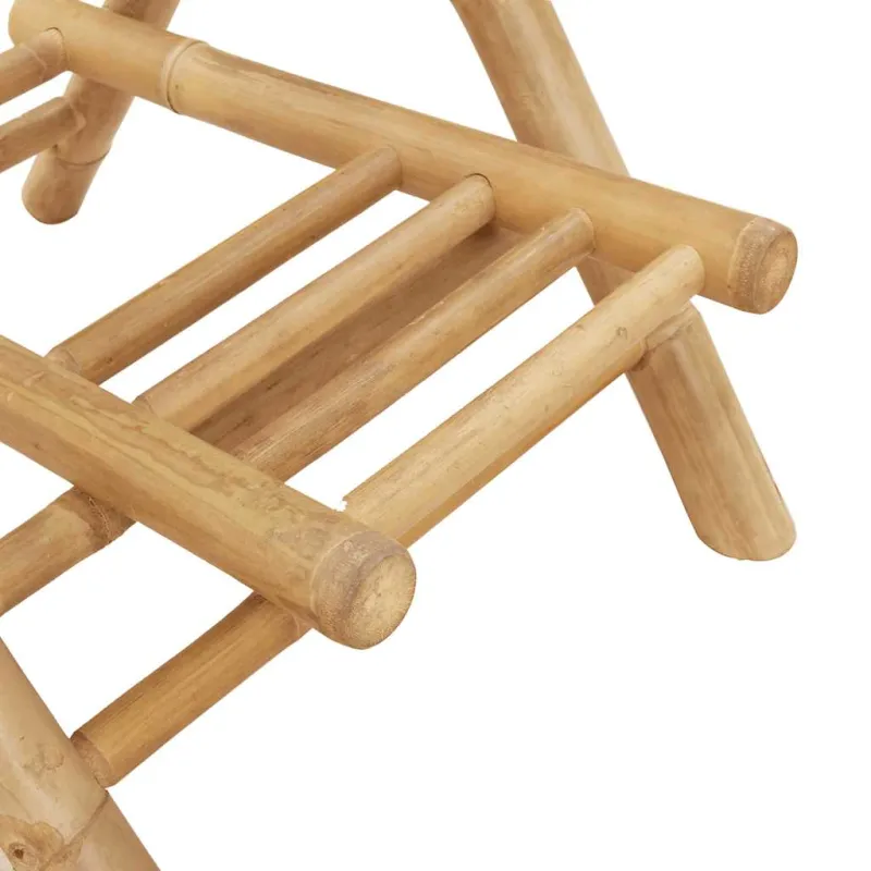 Lauko baro kėdės su pakojais, 2 vnt., sulankstomos, bambukas