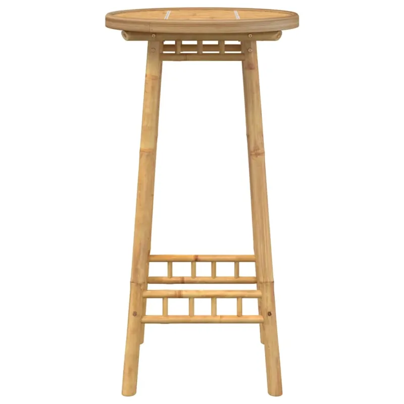 Lauko baro stalas, apvalus, Ø55x100 cm, bambukas, Ø55x100 cm