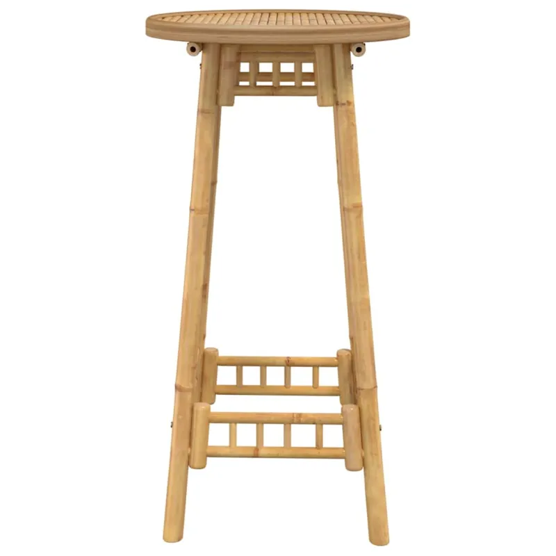 Lauko baro stalas, apvalus, Ø55x100 cm, bambukas, Ø55x100 cm