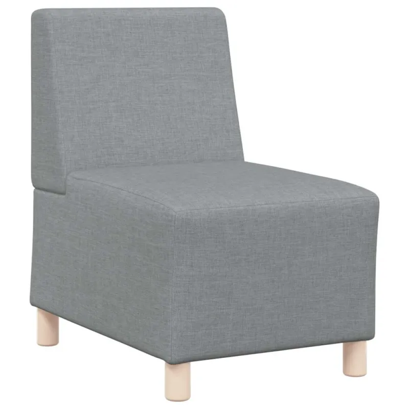 Modulinė sofa be porankių, šviesiai pilka, 55 cm, audinys