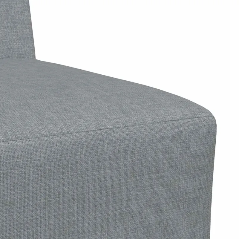 Modulinė sofa be porankių, šviesiai pilka, 55 cm, audinys