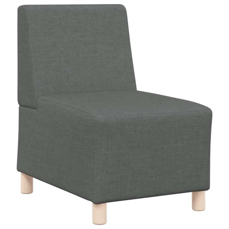 Modulinė sofa be porankių, tamsiai pilka, 55 cm, audinys